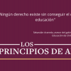 Flyer with text in Spansh on a purple background